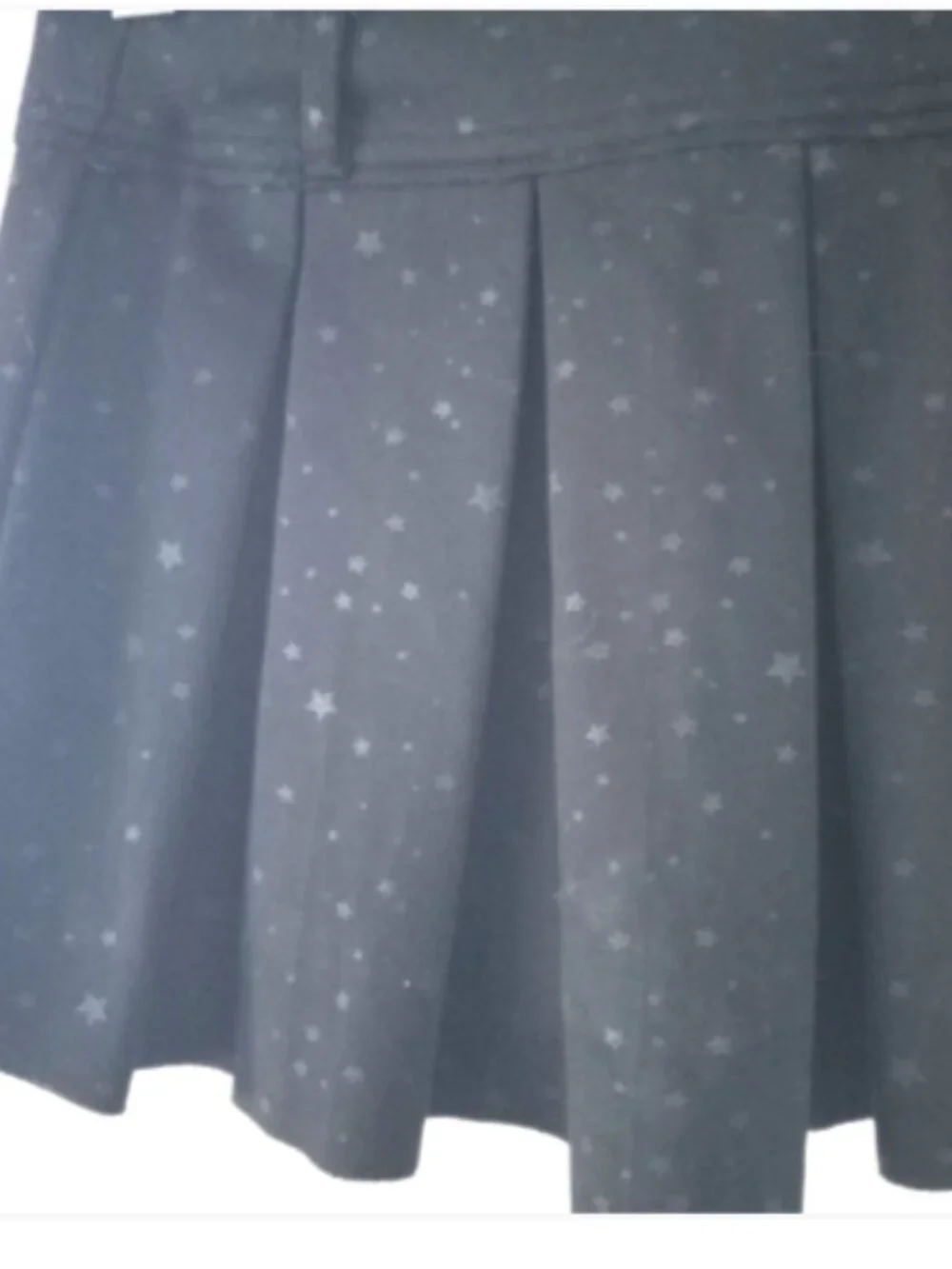 Tractr Girls Skort 10 Midnight Blue Star Print Pleated Raw Hem NWT Missing Chain